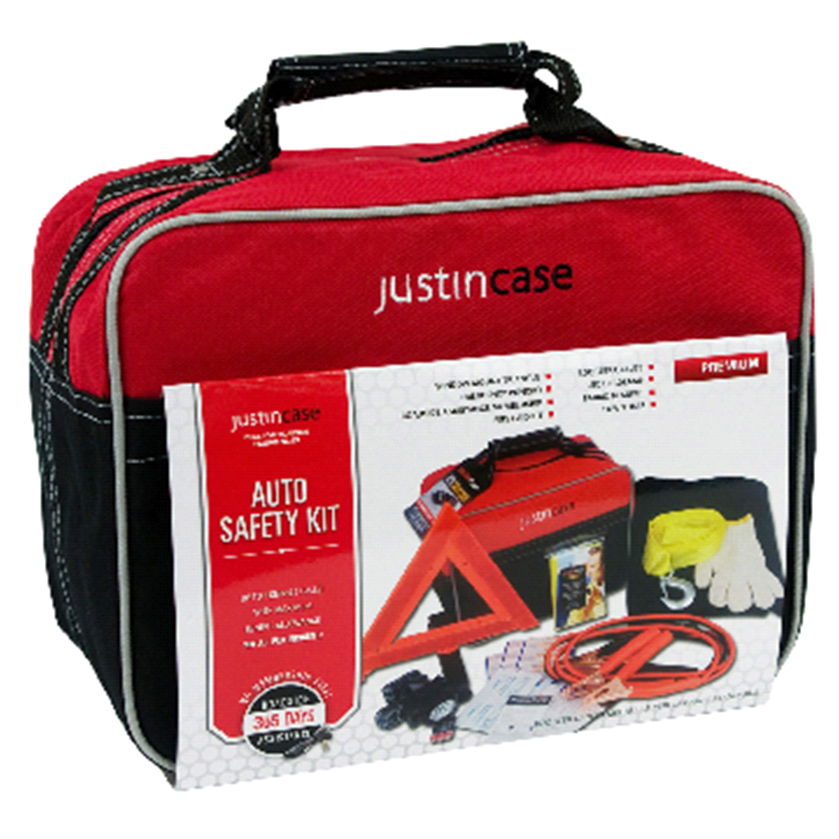 slide 1 of 1, Justin Case Premium Auto Safety Kit With Roadside Assistance, 1 ct