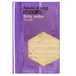 know & love Baby Swiss Cheese Sliced 8 Ounces