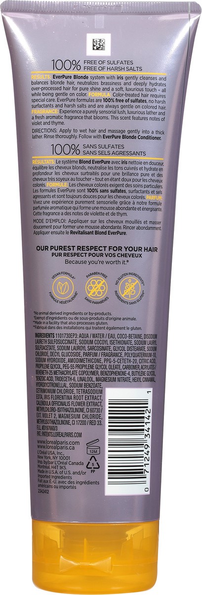 slide 3 of 9, L'Oréal Ever Pure Sulfate-Free Blonde Iris Shampoo 8.5 fl oz, 8.5 fl oz