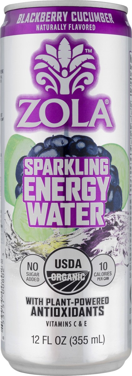 slide 10 of 11, Zola Sparkling Energy Water Blackberry Cucumber, 12 fl oz
