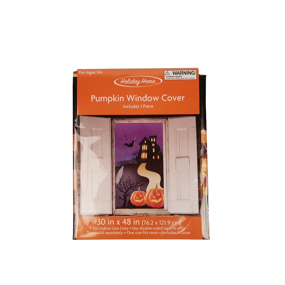 slide 1 of 1, Holiday Home Window Cover Decor - Owl & Pumpkin, 1 ct