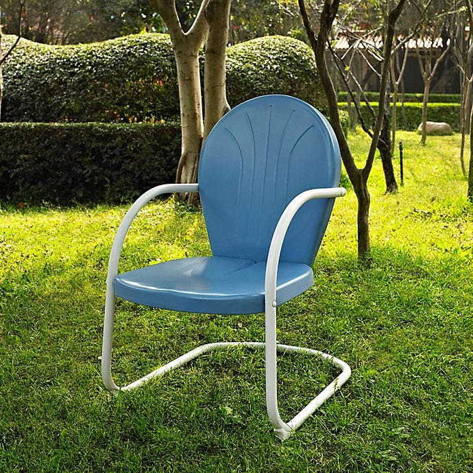 slide 1 of 1, Crosley Griffith Metal Chair - Sky Blue Finish, 1 ct