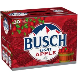 Busch Light Apple American Lager Beer 30 Pack, 12 fl oz Cans
