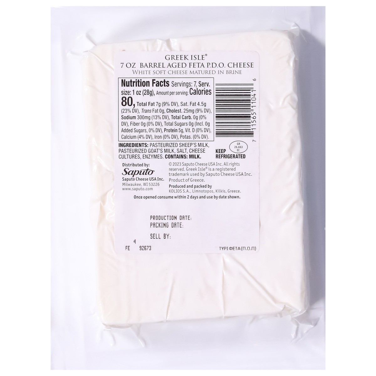 slide 5 of 14, Greek Isle Authentic Greek Barrel Aged Feta Cheese 7 oz, 7 oz