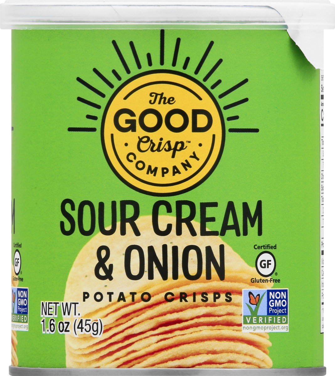 slide 1 of 9, The Good Crisp Company Potato Crisps,Srcrm/Onion, 1.6 oz