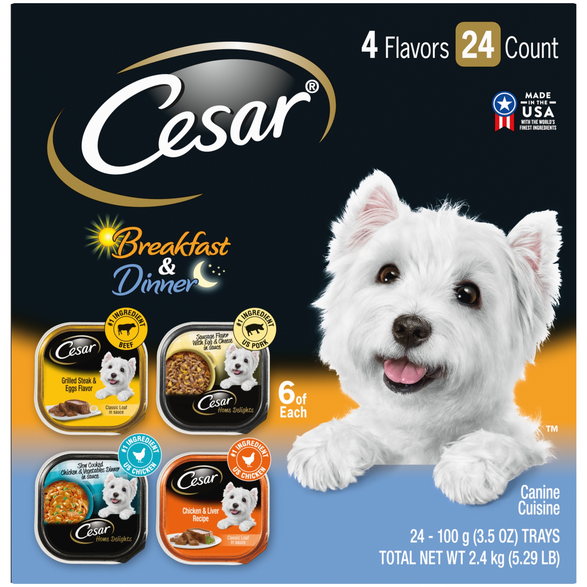 CESAR Wet Dog Food HOME DELIGHTS & Classic Loaf in Sauce Breakfast