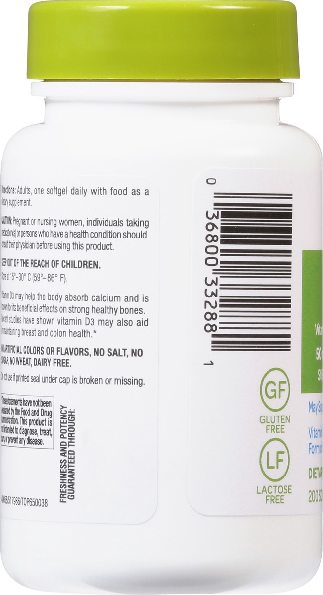 slide 7 of 9, TopCare Health Super Strength 50 mcg (2000 IU) Vitamin D3 200 Softgels, 200 ct