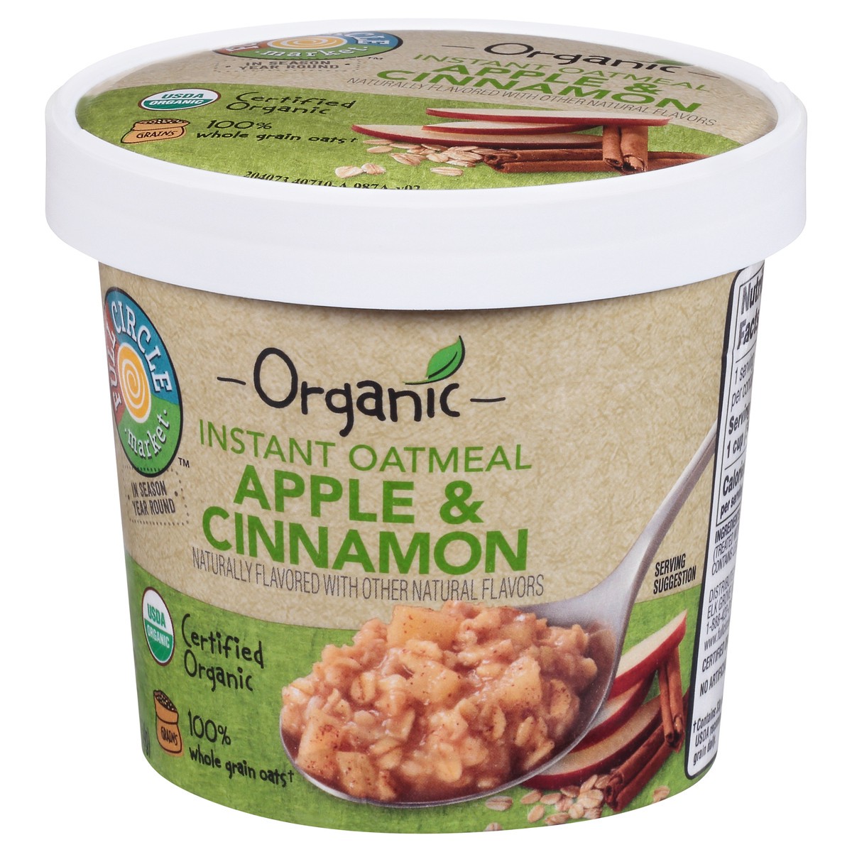 slide 3 of 15, Full Circle Market Organic Instant Apple & Cinnamon Oatmeal 1.9 oz, 1.9 oz