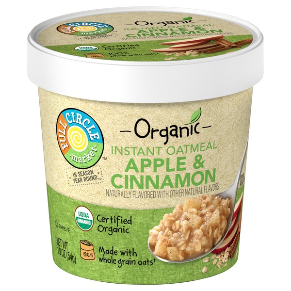 slide 1 of 6, Full Circle Market Organic Apple & Cinnamon Instant Oatmeal 1.9 oz, 1.9 oz
