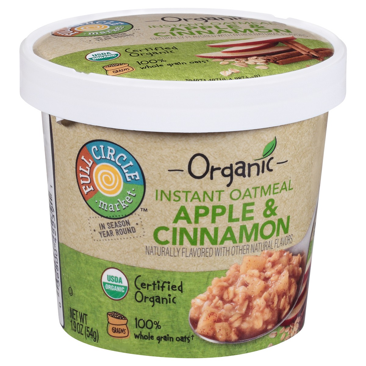 slide 11 of 15, Full Circle Market Organic Instant Apple & Cinnamon Oatmeal 1.9 oz, 1.9 oz