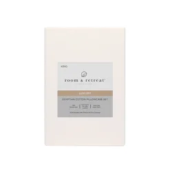 ROOM & RETREAT RR 600 Thread Counts Pillowcase, King, 2 pc set, Sugar Swizzle