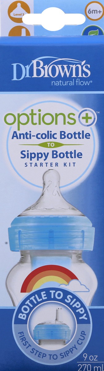 slide 9 of 9, Dr. Brown's 6M+ Options+Anti-Colic Sippy Bottle 1 ea, 9 oz