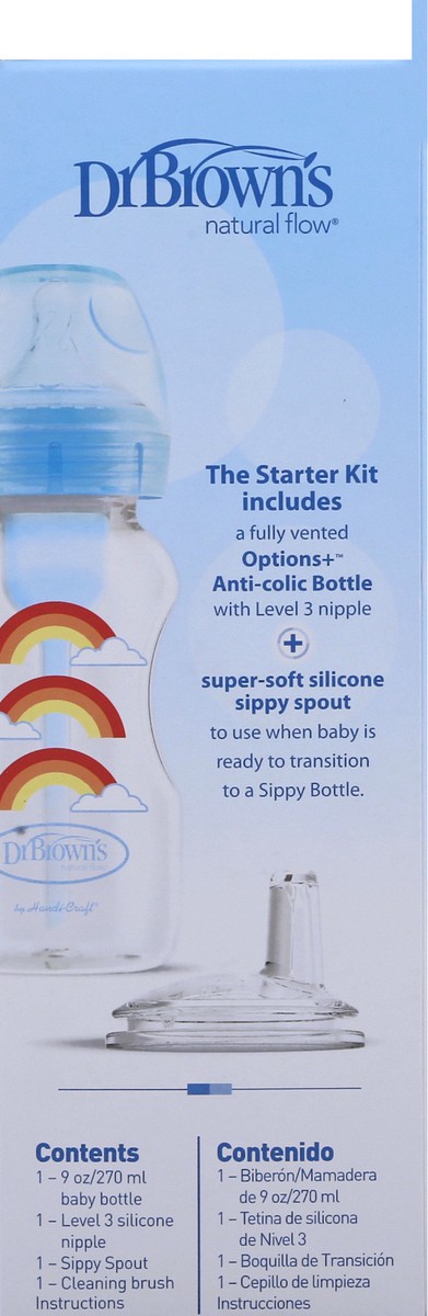 slide 2 of 9, Dr. Brown's 6M+ Options+Anti-Colic Sippy Bottle 1 ea, 9 oz