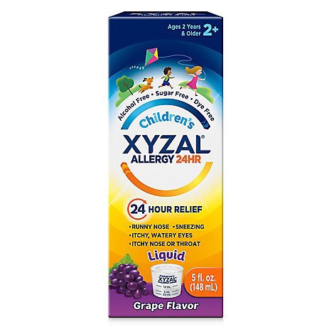 slide 1 of 1, Xyzal Allergy Relief Childrens Oral Solution Grape Bottle - 5 Fl. Oz., 5 fl oz
