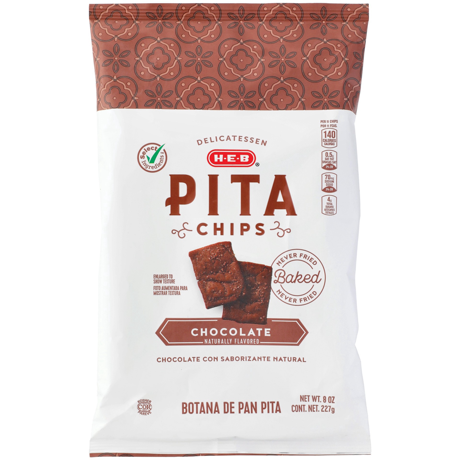 slide 1 of 1, H-E-B ChocolatePita Chips, 8 oz