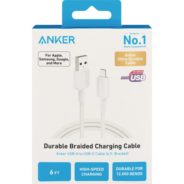 slide 1 of 1, CVS Anker 322 Usb-A To Usb-C Cable (6ft Braided), 1 ct