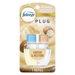 Febreze Plug In Air Freshener, Odor-Fighting Scented Oil Refill, Soothe & Restore Scent, 1 Refills