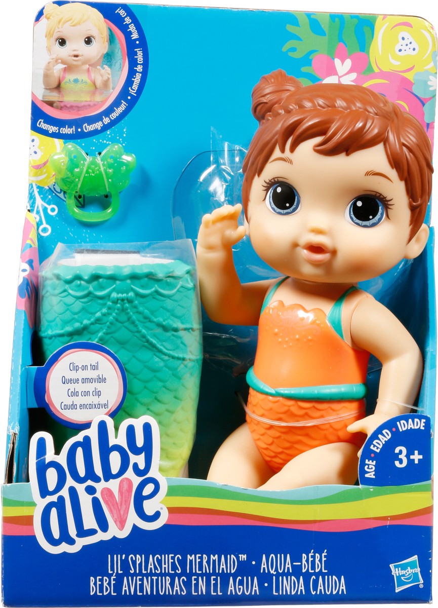 slide 1 of 6, Baby Alive Lil'' Splashes Mermaid Doll 1 ea, 1 ct