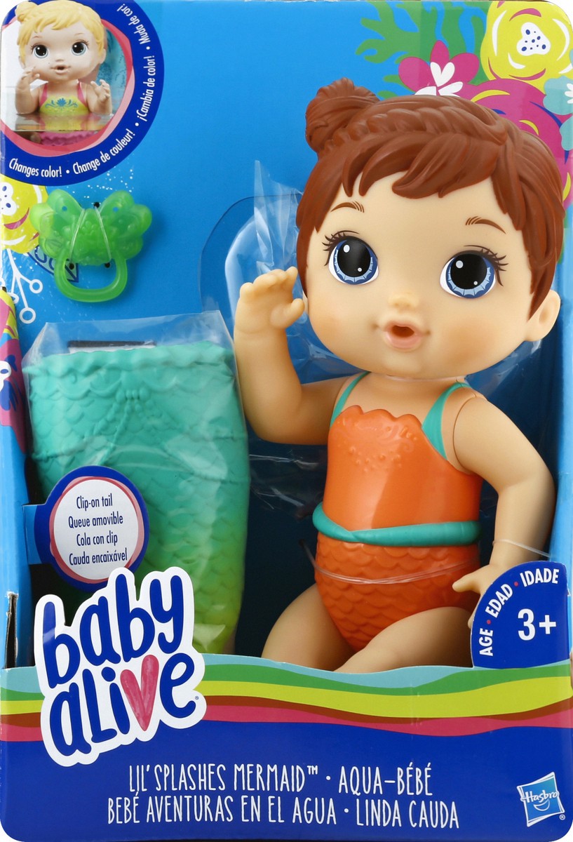 slide 2 of 6, Baby Alive Lil'' Splashes Mermaid Doll 1 ea, 1 ct