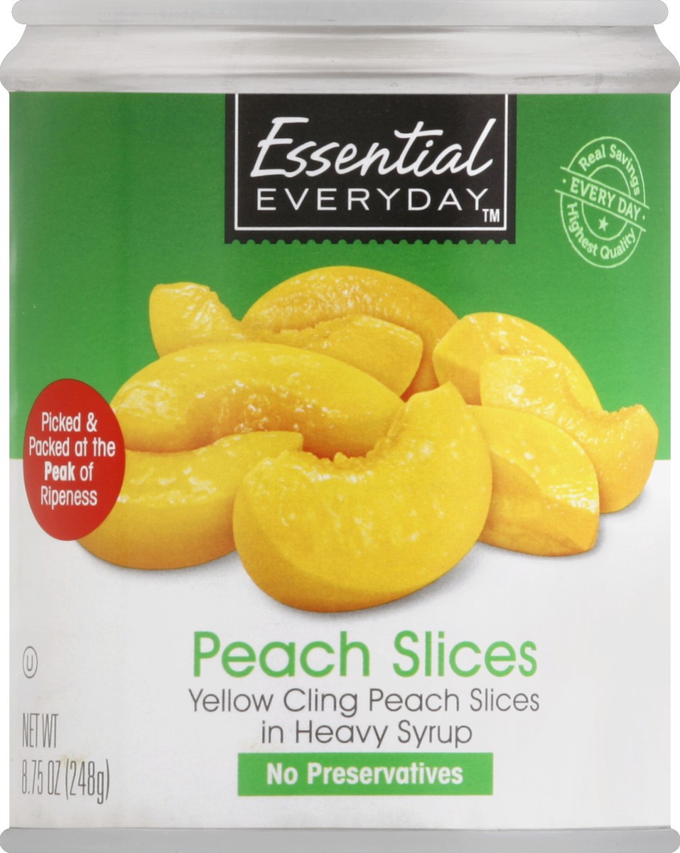 slide 2 of 2, Essential Everyday Heavy Syrup Peach Yellow Slices, 8 oz