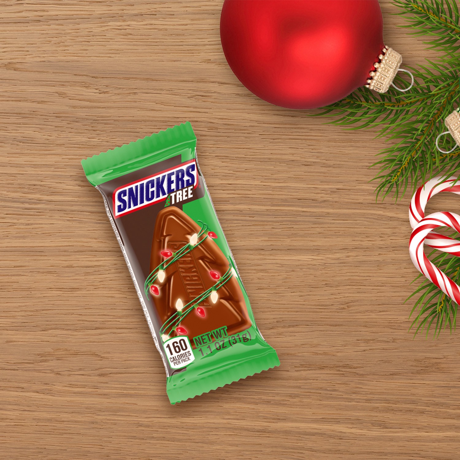 slide 7 of 8, SNICKERS Trees Christmas Milk Chocolate Holiday Candy Bar, 1 Ct, 1.1 oz