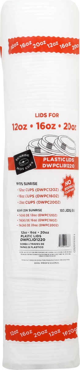 slide 3 of 11, Sunrise Hot Cups Plastic Lids 100 ea, 100 ct