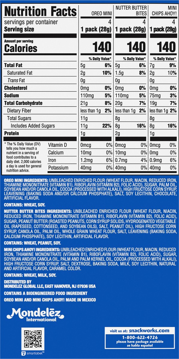 slide 3 of 15, Chips Ahoy!/Nutter Butter/Oreo Nabisco Cookie Variety Pack OREO Mini, Nutter Butter Bites, CHIPS AHOY! Mini, 12 Snack Packs, 12 ct
