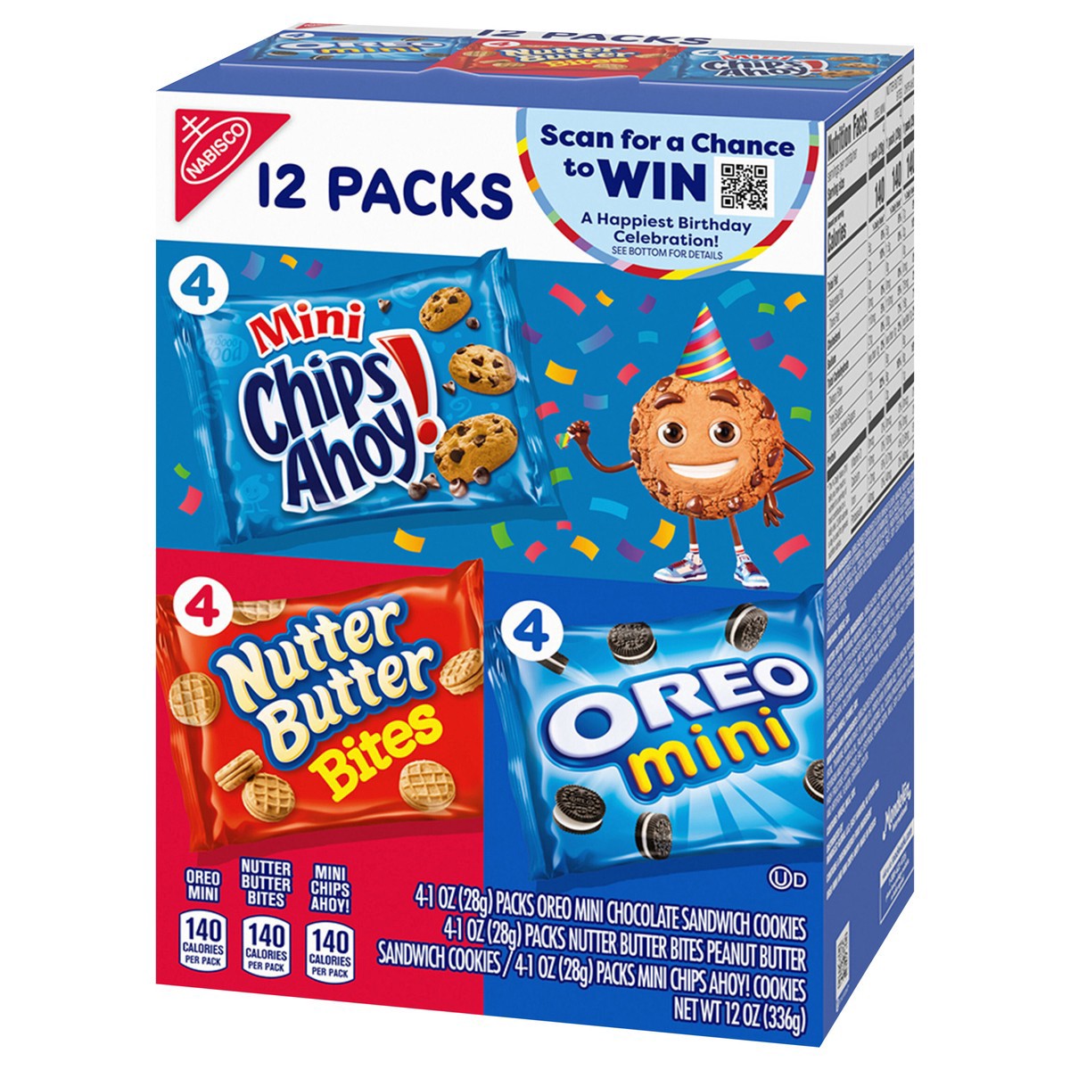 slide 10 of 15, Chips Ahoy!/Nutter Butter/Oreo Nabisco Cookie Variety Pack OREO Mini, Nutter Butter Bites, CHIPS AHOY! Mini, 12 Snack Packs, 12 ct