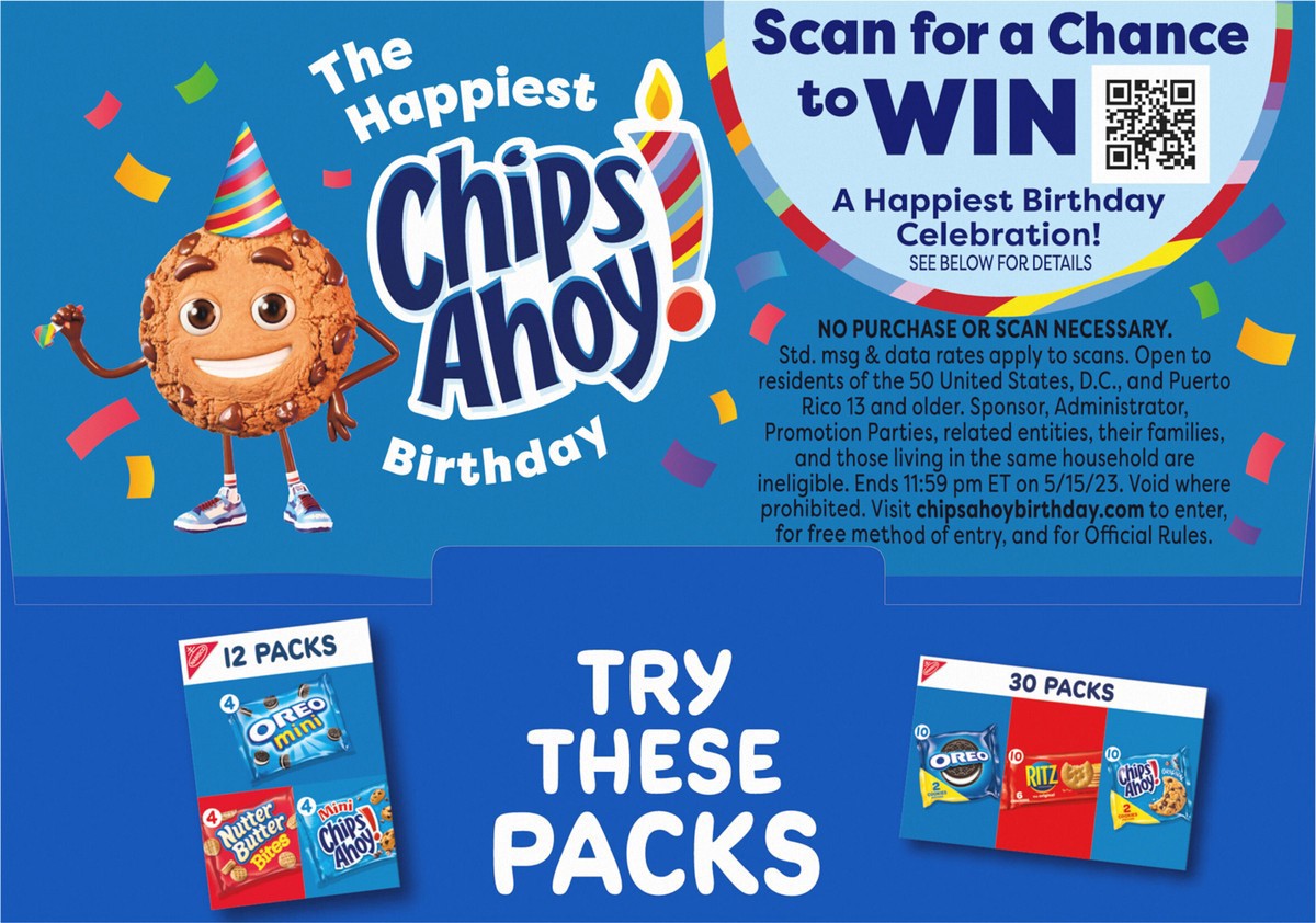 slide 11 of 15, Chips Ahoy!/Nutter Butter/Oreo Nabisco Cookie Variety Pack OREO Mini, Nutter Butter Bites, CHIPS AHOY! Mini, 12 Snack Packs, 12 ct