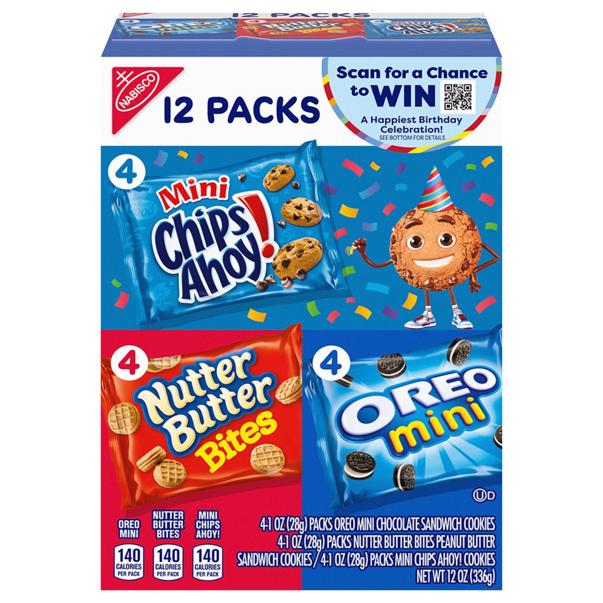 slide 8 of 15, Chips Ahoy!/Nutter Butter/Oreo Nabisco Cookie Variety Pack OREO Mini, Nutter Butter Bites, CHIPS AHOY! Mini, 12 Snack Packs, 12 ct