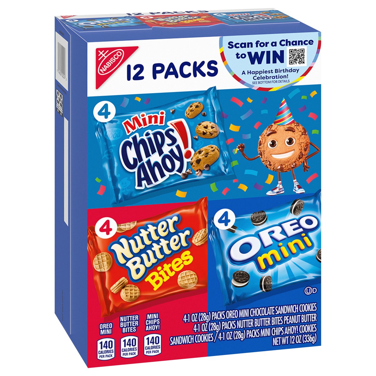slide 7 of 15, Chips Ahoy!/Nutter Butter/Oreo Nabisco Cookie Variety Pack OREO Mini, Nutter Butter Bites, CHIPS AHOY! Mini, 12 Snack Packs, 12 oz