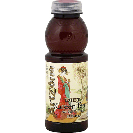 slide 2 of 2, AriZona Green Tea, With Ginseng, Diet, 16 oz