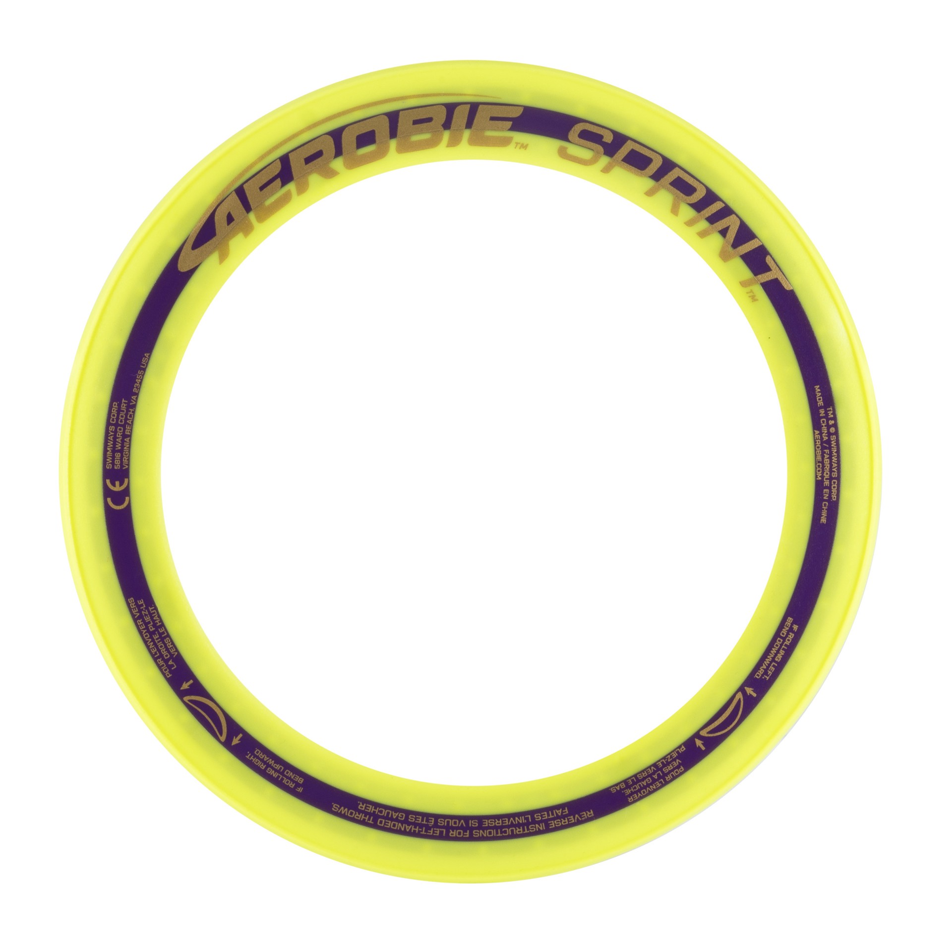 slide 4 of 5, Aerobie Sprint Ring Outdoor Flying Disc - 10 Inches - Yellow, 1 ct