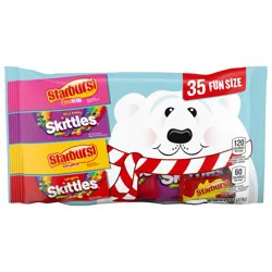 Mars Skittles & Starburst Fun Size Chewy Christmas Candy Variety Pack - 35 Ct Bulk Bag
