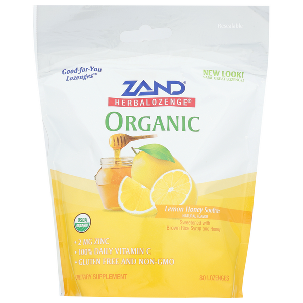 slide 1 of 1, ZAND Org Herbalozenge Lemon Honey, 80 fl oz