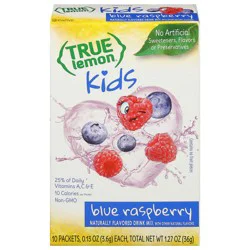 True Lemon Kids Blue Raspberry Drink Mix 10 - 0.13 oz Packets