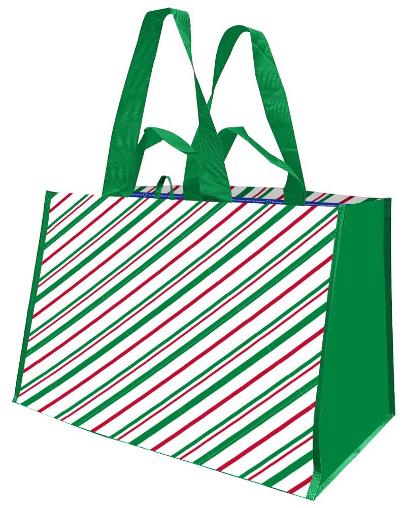 slide 1 of 1, Earthwise XL Candy Cane Stripe Reusable Bag, 1 ct, 1 ct