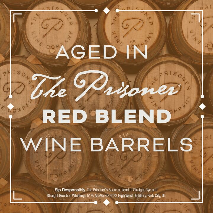 slide 2 of 6, High West The Prisoner's Share Red Blend Wine Barrel-Finished Whiskey, 750ml Bottle, 102 Proof, 750 ml