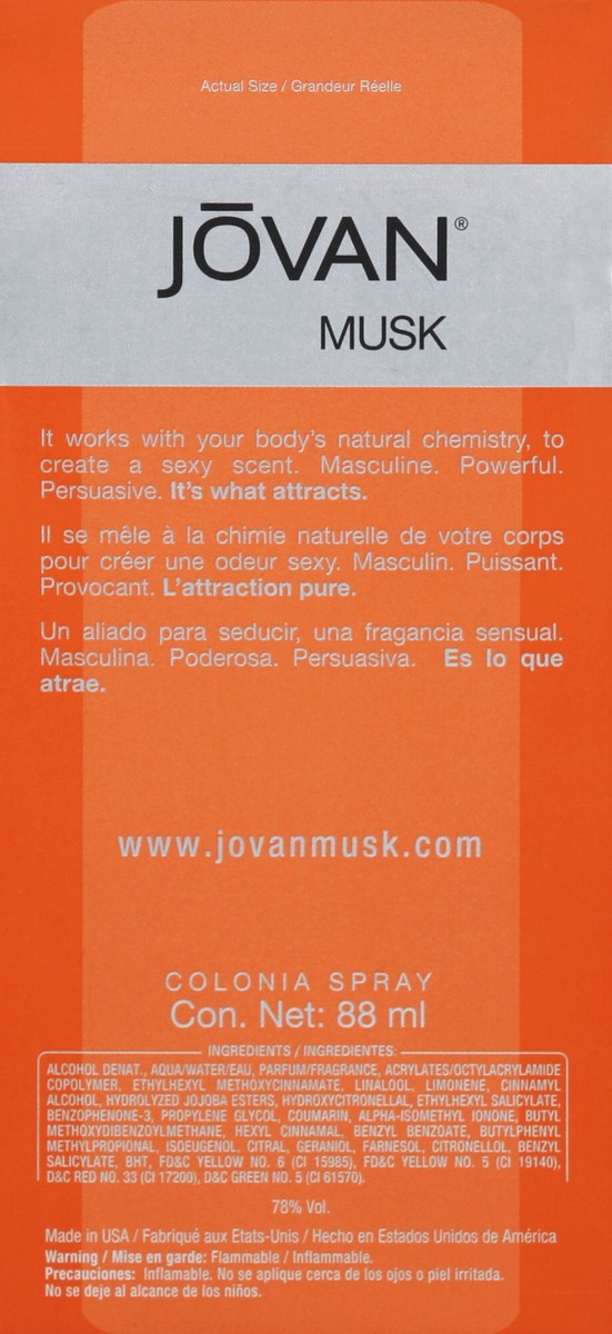 slide 2 of 5, COTY Jovan Jovan Musk Eau de Cologne Spray, Sexy Cologne for Men, Vegan Formula, 3.0oz, 3 fl oz