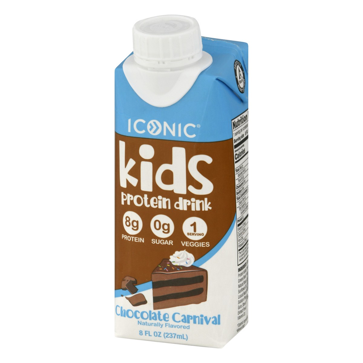 slide 2 of 10, ICONIC Kids Chocolate Carnival Protein Drink 8 Oz, 8 oz