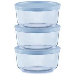 Pyrex 6 Piece 2 Cup Round Glass Containers