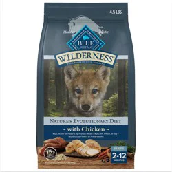 Blue Buffalo Wilderness High Protein Natural Puppy Dry Dog Food plus Wholesome Grains, Chicken 4.5 lb bag