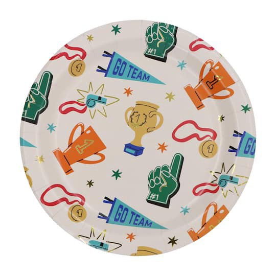 slide 1 of 2, 9" Team Spirit Paper Dinner Plates, 8ct. By Celebrate It, 8 ct