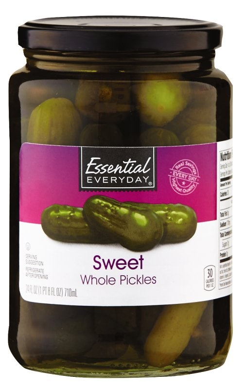 slide 1 of 1, Essential Everyday Pickle Whole Sweet, 24 oz