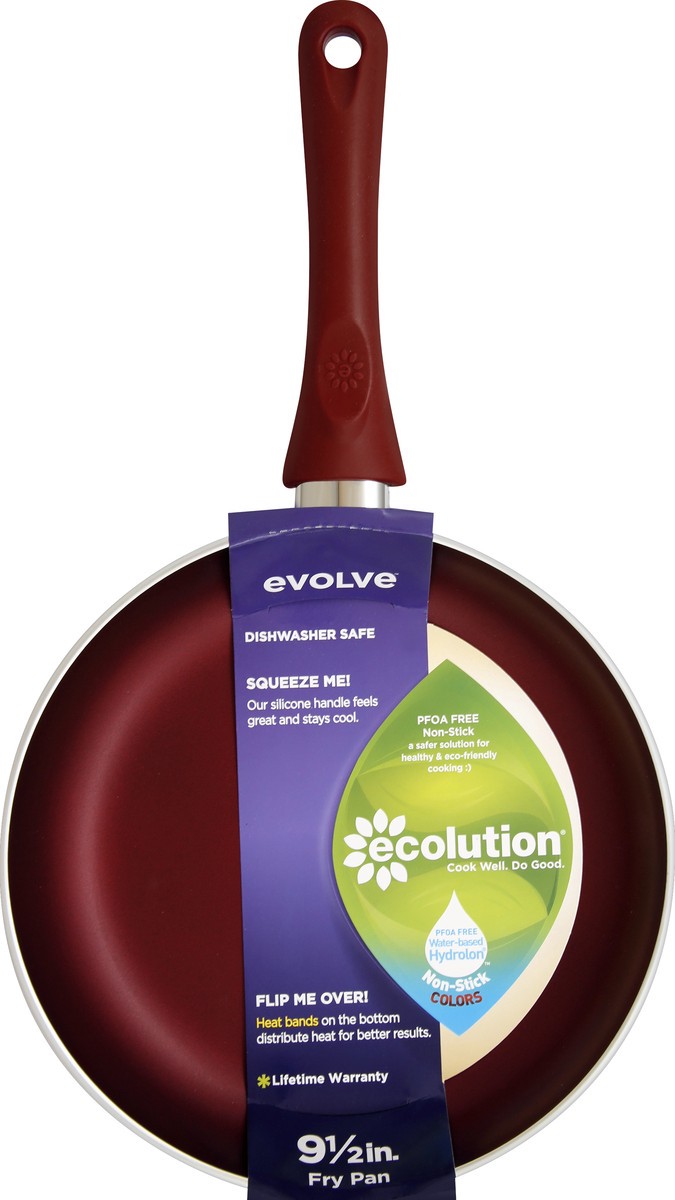 slide 4 of 5, Ecolution Evolve 9.5in Fry Pan Red, 9.5 in