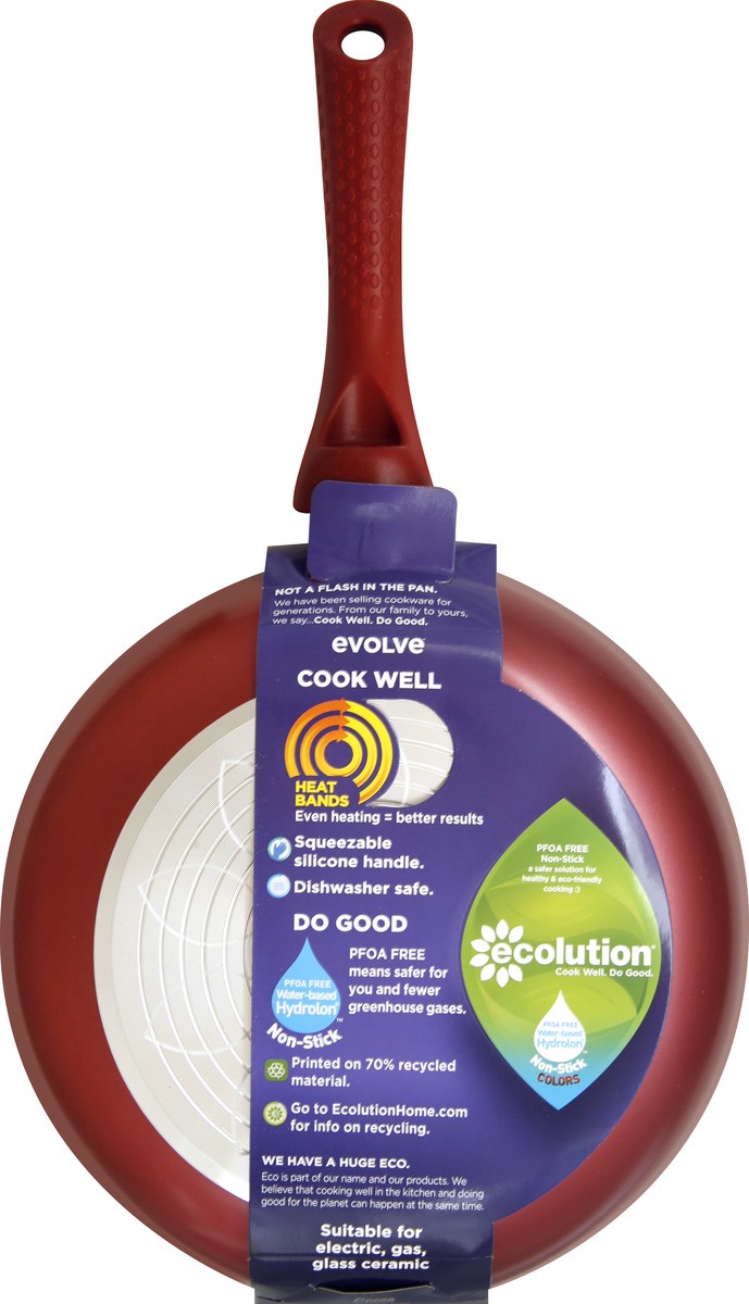 slide 5 of 5, Ecolution Evolve 9.5in Fry Pan Red, 9.5 in