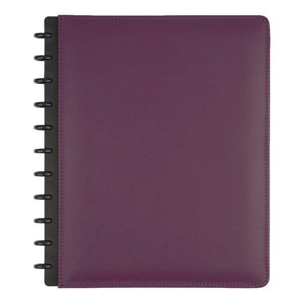 slide 1 of 6, TUL Custom Note-Taking System Discbound Notebook, Letter Size, Leather Cover, Purple, 1 ct