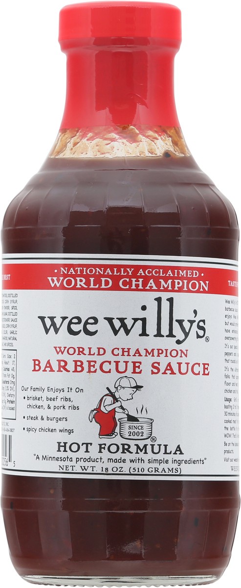 slide 9 of 13, Wee Willy's Hot Bbq Sauce, 18 oz