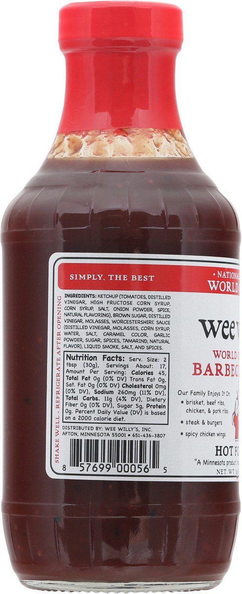 slide 11 of 13, Wee Willy's Hot Bbq Sauce, 18 oz