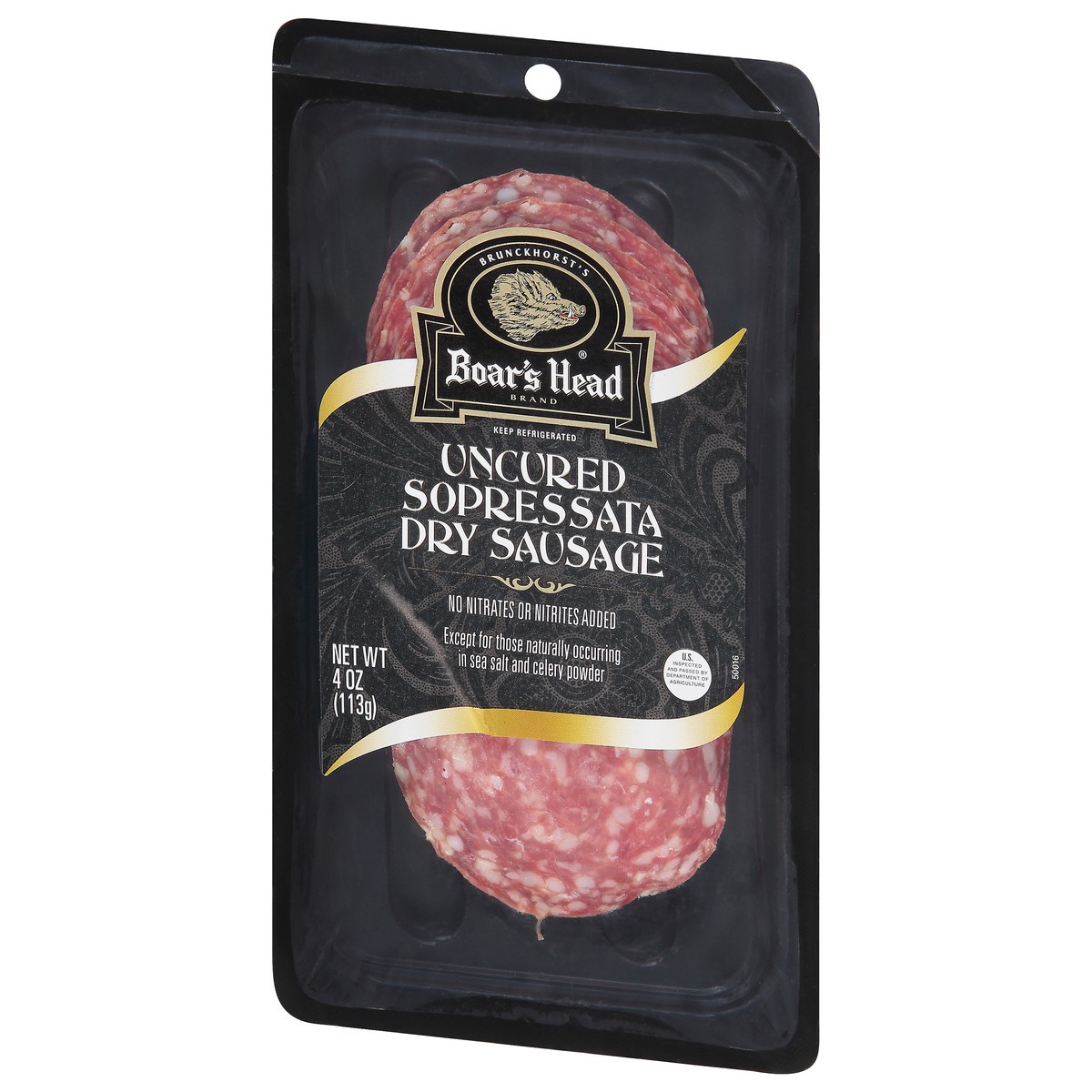 slide 5 of 9, Boar's Head Uncured Sopressata Dry Sausage, 4 oz